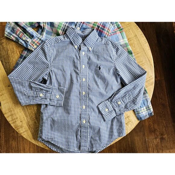 Polo Ralph Lauren Boys Gingham & Plaid Button Up Shirts Size 8 Preppy Nautical - Picture 3 of 10